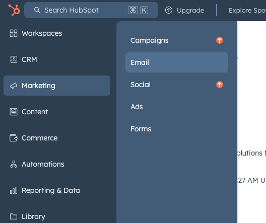 HubSpot help screen